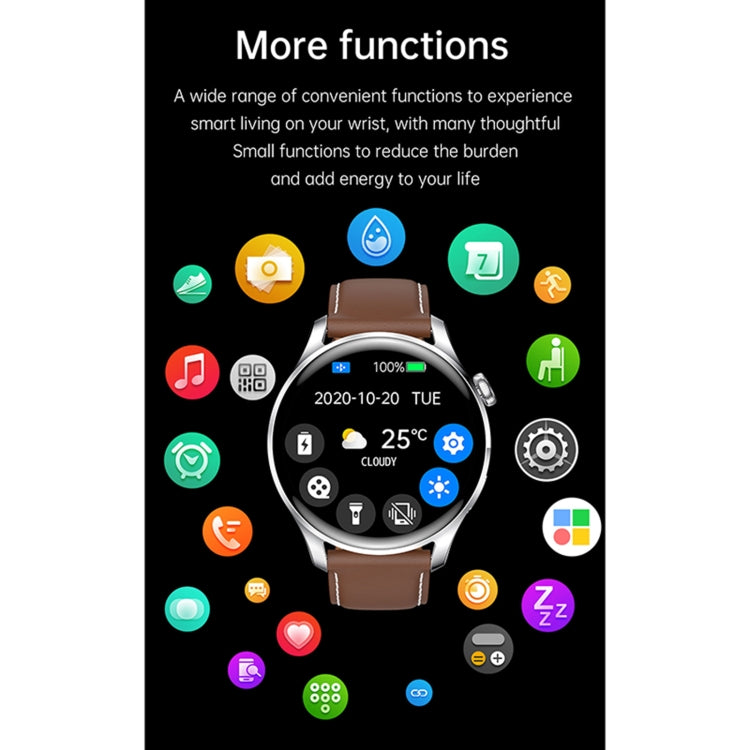 M103 1.35 inch IPS Color Screen IP67 Waterproof Smart Watch, Support Sleep Monitoring / Heart Rate Monitoring / Bluetooth Call / Music Playback, Style: Leather Strap(Brown) by bashfashion