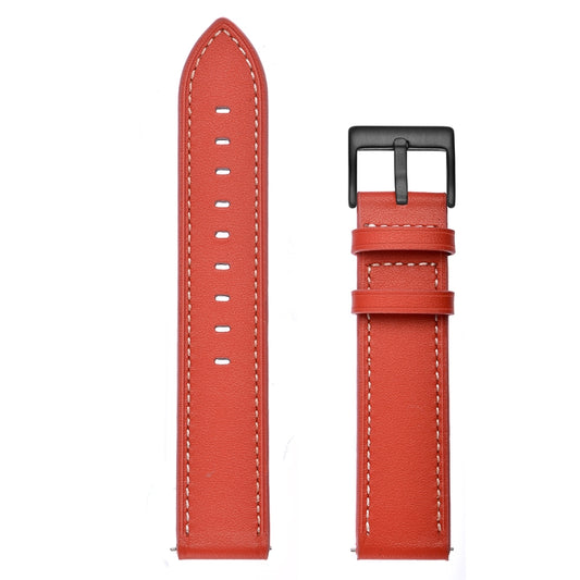 For Samsung Galaxy Watch 46mm Leather Watch Band(Red) by bashfashion