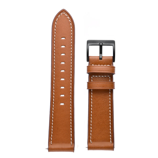 For Samsung Galaxy Watch 46mm Leather Watch Band(Brown) by bashfashion
