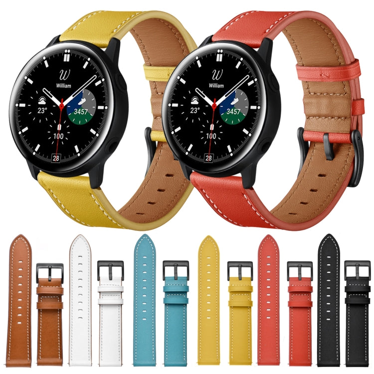 For Samsung Galaxy Watch 46mm Leather Watch Band(White) by bashfashion