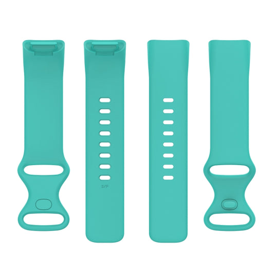 For Fitbit Charge 5 Silicone Watch Band, Size:L(Mint Green) by bashfashion