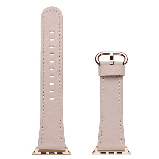 Classic Buckle Leather Watch Band For Apple Watch Series 9&8&7 41mm / SE 3&SE 2&6&SE&5&4 40mm / 3&2&1 38mm(Pink) by bashfashion