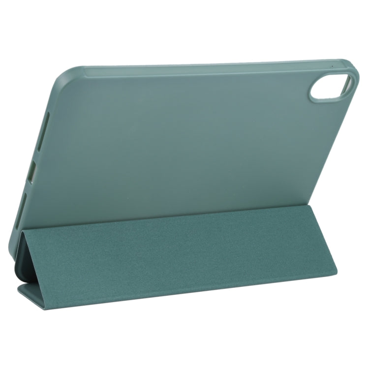 For iPad mini 2024 / mini 6 GEBEI Shockproof Horizontal Flip Tablet Case with Three-folding Holder(Pine Needle Green) by GEBEI