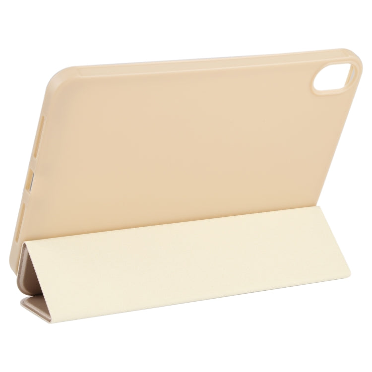 For iPad mini 2024 / mini 6 GEBEI Shockproof Horizontal Flip Tablet Case with Three-folding Holder(Gold) by GEBEI