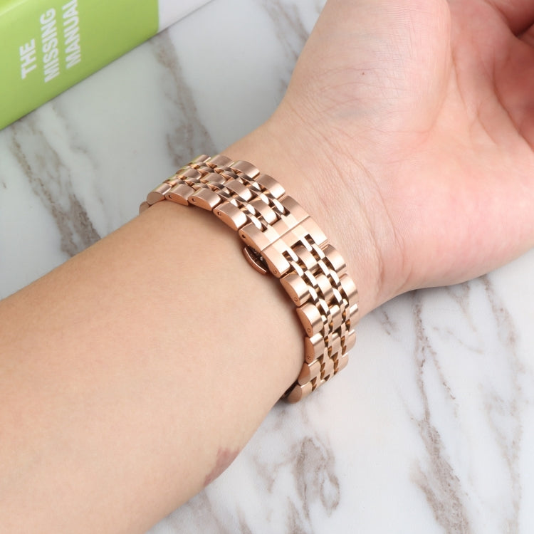 For Samsung Galaxy Watch4 40mm/44mm Seven-bead Stainless Steel Watch Band(Rose Gold) by bashfashion