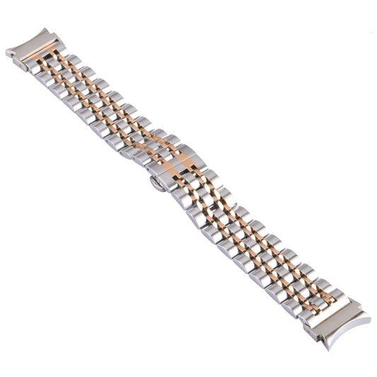 For Samsung Galaxy Watch4 40mm/44mm Seven-bead Stainless Steel Watch Band(Silver Rose Gold) by bashfashion