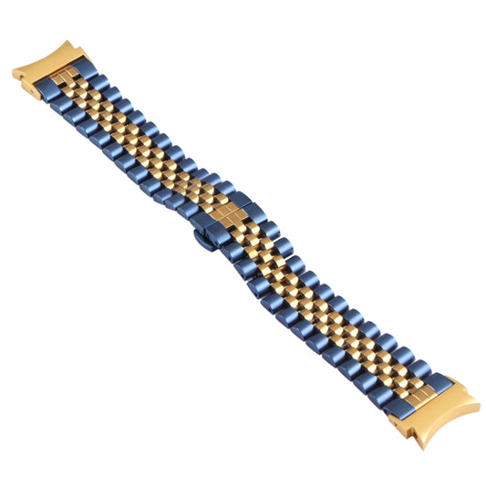 For Samsung Galaxy Watch4 40mm/44mm Five-bead Stainless Steel Watch Band(Blue Gold) by bashfashion