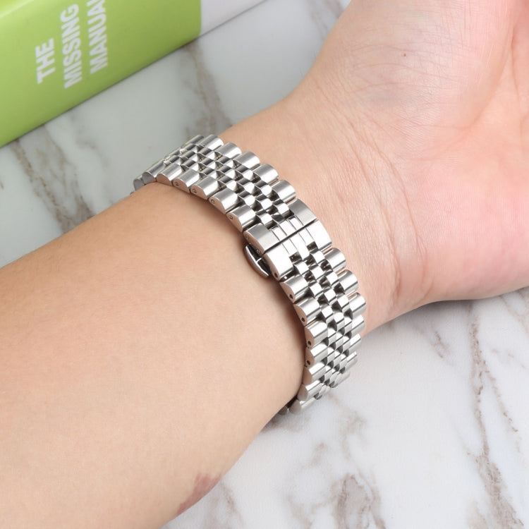 For Samsung Galaxy Watch4 40mm/44mm Five-bead Stainless Steel Watch Band(Silver) by bashfashion