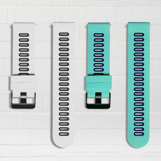 20mm Universal Double Color Silicone Watch Band(White Black) by bashfashion