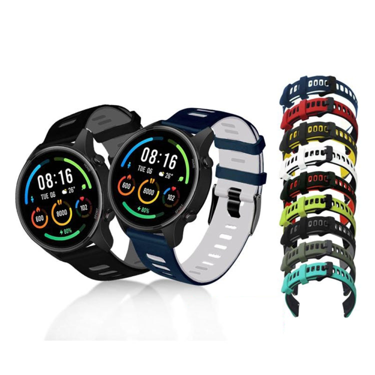 20mm Universal Double Color Silicone Watch Band(White Black) by bashfashion