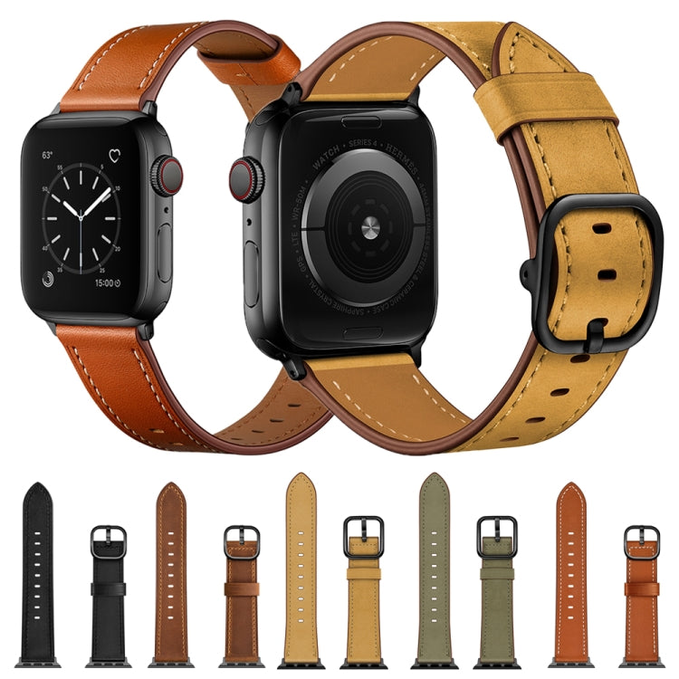 Leather Watch Band For Apple Watch Ultra 49mm&Watch Ultra 2 49mm / Series 9&8&7 45mm / SE 3&SE 2&6&SE&5&4 44mm / 3&2&1 42mm(Red Brown) by bashfashion