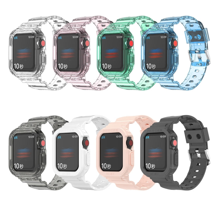 Glacier Transparent TPU Integrated Watch Band Watch Band For Apple Watch Series 7 45mm (White) by bashfashion