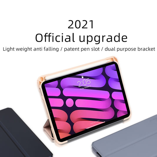 For iPad mini 6 / mini 2024 Mutural Pinyue Series Horizontal Flip Tablet Case with Holder & Pen Slot & Sleep / Wake-up Function(Pink) by Mutural