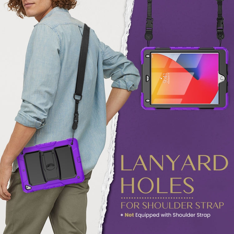 Shockproof Colorful Silicone + Black PC Tablet Protective Case with Holder & Shoulder Strap For iPad 9.7 2018 / 2017(Purple) by bashfashion