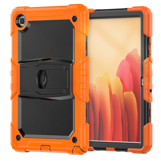 Shockproof Colorful Silicone + Black PC Tablet Protective Case with Holder & Shoulder Strap For Samsung Galaxy Tab A7 2020 T500(Orange) by bashfashion