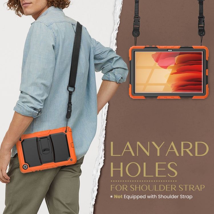 Shockproof Colorful Silicone + Black PC Tablet Protective Case with Holder & Shoulder Strap For Samsung Galaxy Tab A7 2020 T500(Orange) by bashfashion