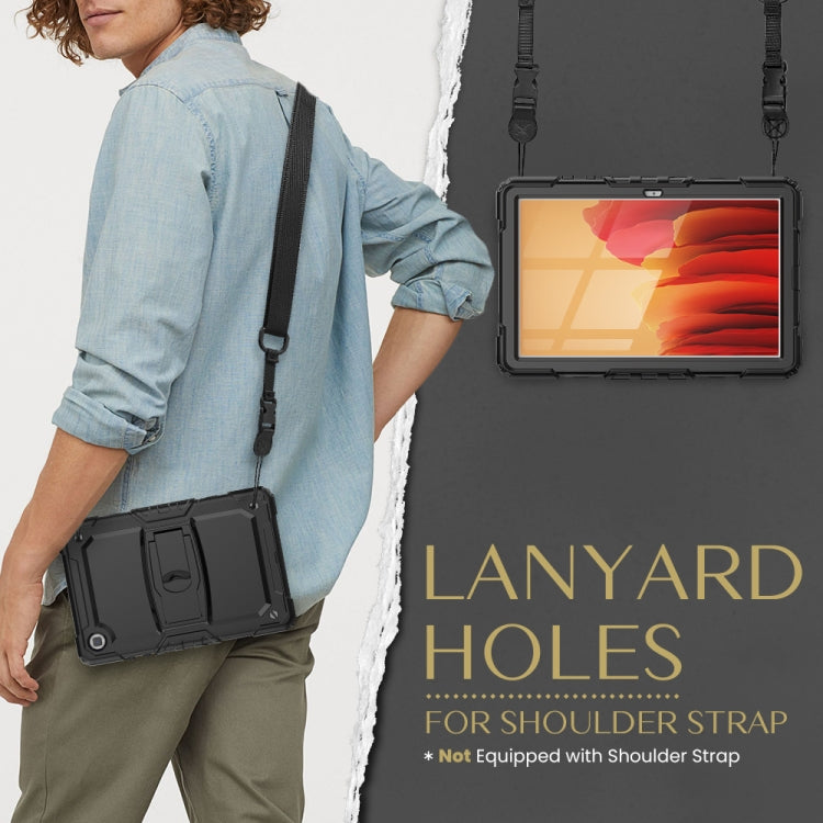 Shockproof Colorful Silicone + Black PC Tablet Protective Case with Holder & Shoulder Strap For Samsung Galaxy Tab A7 2020 T500(Black) by bashfashion