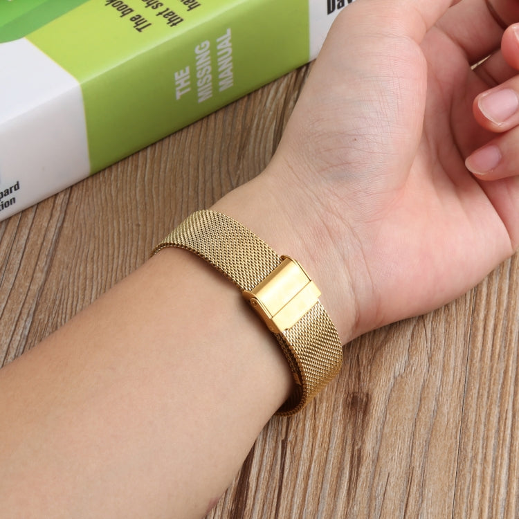 For Fitbit Charge 4 Double Insurance Buckle Milanese Watch Band(Gold) by bashfashion
