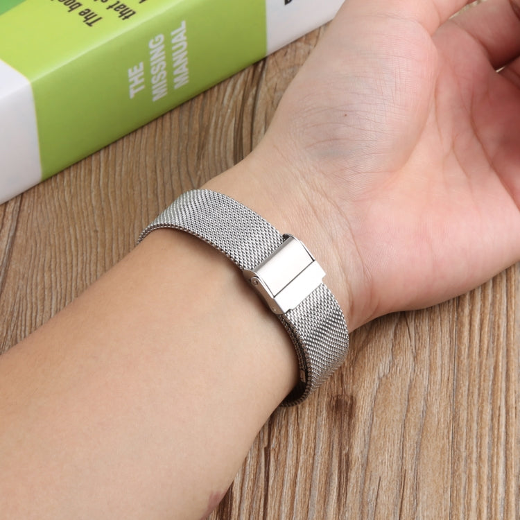 For Fitbit Charge 4 Double Insurance Buckle Milanese Watch Band(Silver) by bashfashion