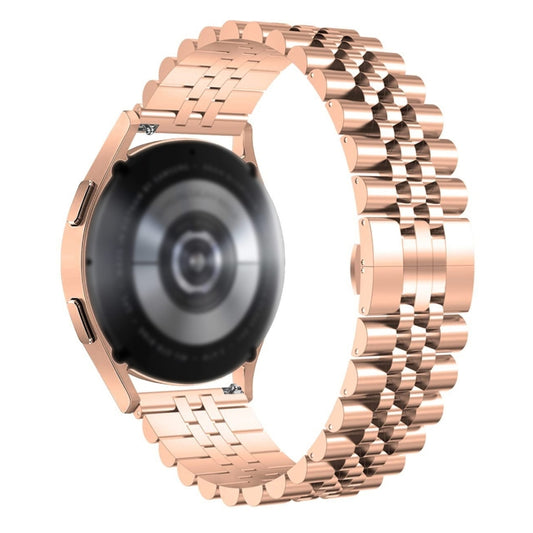 22mm Five-bead Stainless Steel Watch Band(Rose Gold) by bashfashion