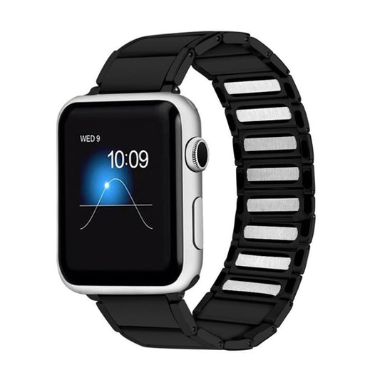 Bamboo Joint Magnetic Steel Watch Band For Apple Watch Ultra 49mm&Watch Ultra 2 49mm / Series 9&8&7 45mm / SE 3&SE 2&6&SE&5&4 44mm / 3&2&1 42mm(Black)