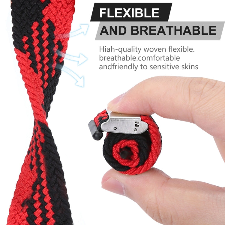 Nylon Braid One Buckle Watch Band For Apple Watch Series 9&8&7 41mm / SE 3&SE 2&6&SE&5&4 40mm / 3&2&1 38mm(Camouflage) by bashfashion