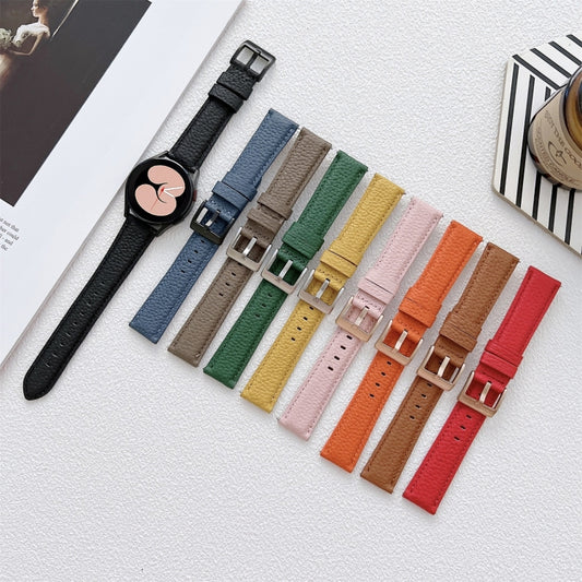 For Samsung Galaxy Watch4 40mm / 44mm Lychee Texture Leather Strap Watch Band(Orange) by bashfashion
