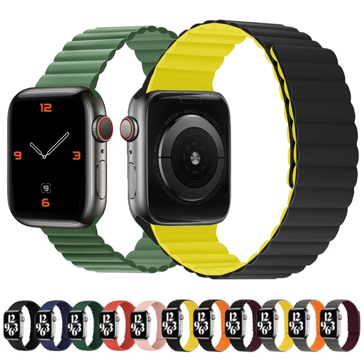Silicone Magnetic Integrated Short Strap Watch Band For Apple Watch Series 8&7 45mm / SE 2&6&SE&5&4 44mm / 3&2&1 42mm(Green) by bashfashion