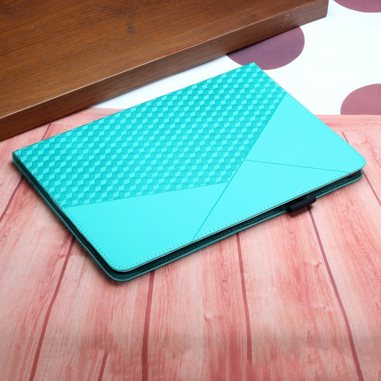 For Samsung Galaxy Tab A8 10.5 2021 X200/X205 Rhombus Skin Feel Horizontal Flip Tablet Leather Case with Card Slots & Holder(Lake Blue) by bashfashion