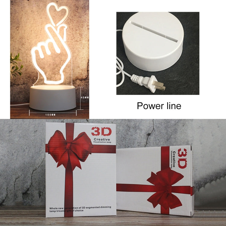 White Base Creative 3D Tricolor LED Decorative Night Light, Button Plug Version, Shape:Moon Bear(White-Warm-Warm White) by bashfashion