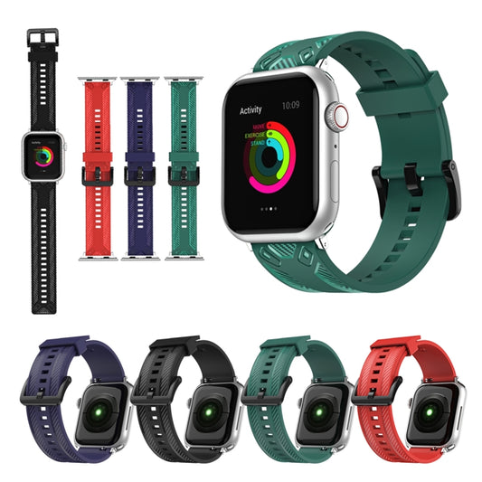 Carbon Fiber Texture Watch Band For Apple Watch Ultra 49mm&Watch Ultra 2 49mm / Series 9&8&7 45mm / SE 3&SE 2&6&SE&5&4 44mm / 3&2&1 42mm(Green) by bashfashion