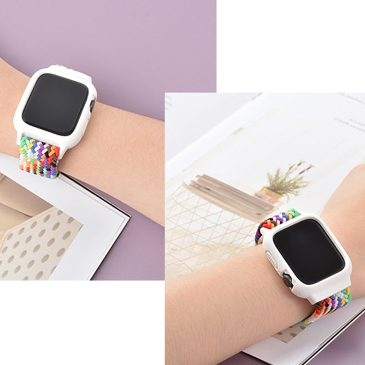 TPU Frame Buckle Braid Integrated Watch Band For Apple Watch Series 6 & SE & 5 & 4 44mm / 3 & 2 & 1 42mm(Denim) by bashfashion