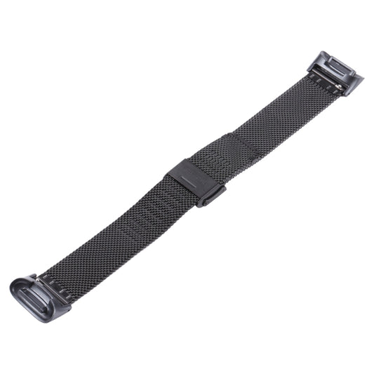 For Fitbit Charge 5 Milan Steel Double Buckles Strap Watch Band(Black) by bashfashion