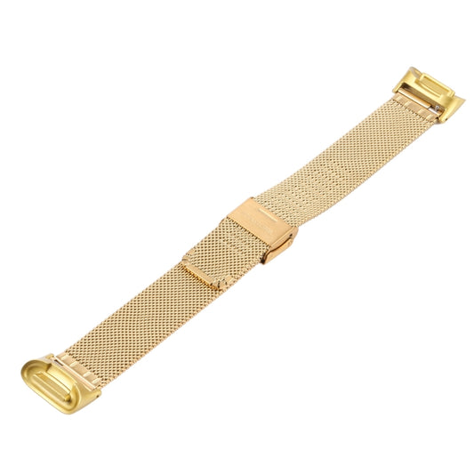 For Fitbit Charge 5 Milan Steel Double Buckles Strap Watch Band(Gold) by bashfashion