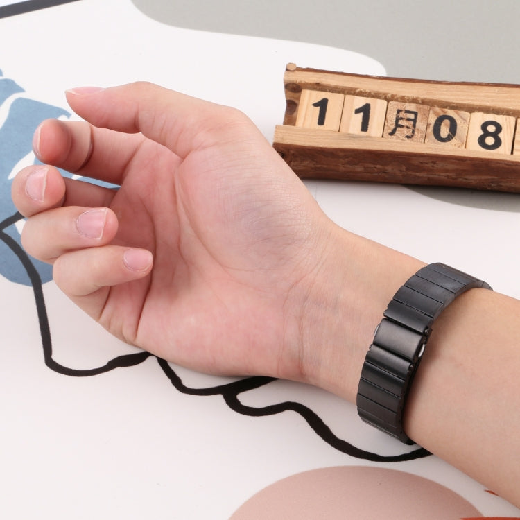 For Fitbit Charge 5 One-bead Steel Strap Watch Band(Black) by bashfashion