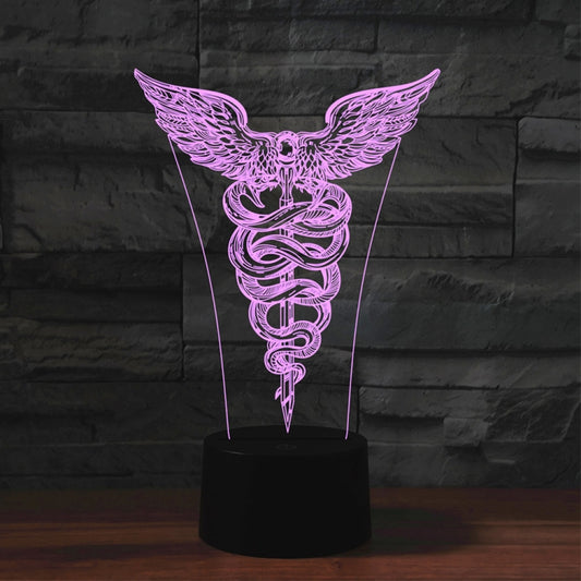Black Base Creative 3D LED Decorative Night Light,16 Color Remote Control, Pattern:Scepter by bashfashion