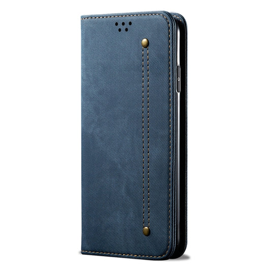 For Xiaomi Redmi Note 11 Denim Texture Flip Leather Phone Case with Card Slots & Wallet(Blue) by bashfashion
