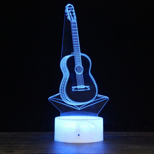 YQ02 Crack Base Musical Instrument Series Creative 3D Colorful LED Decorative Night Light, Remote Control Version by bashfashion