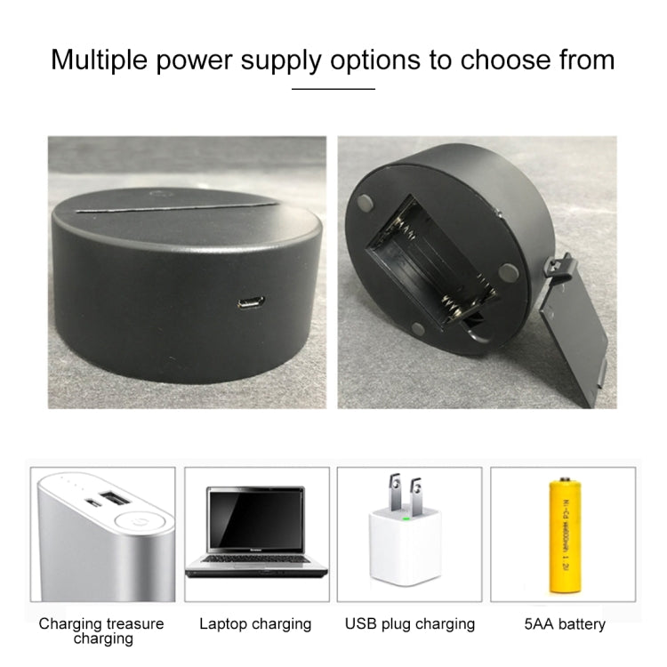 YQ02 Crack Base Musical Instrument Series Creative 3D Colorful LED Decorative Night Light, Remote Control Version by bashfashion