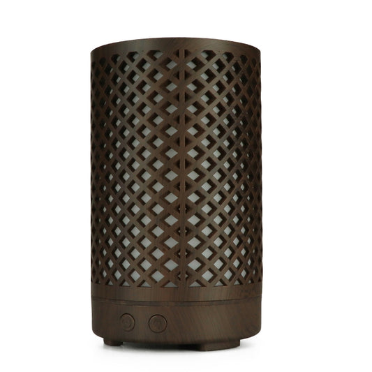 USB 200ml Hollow-out Forest Pattern Wooden Essential Oil Aromatherapy Machine Ultrasonic Humidifier Automatic Alcohol Sprayer(Dark Brown-1) by bashfashion