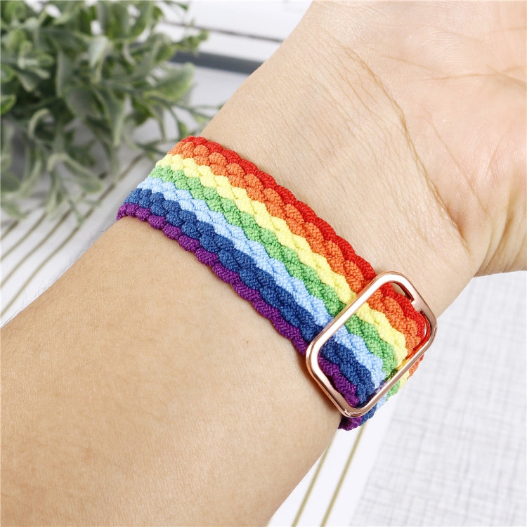 Adjustable Striped Woven Nylon Watch Band + Watch Case Set For Apple Watch Series 7 41mm/6&SE&5&4 40mm/3&2&1 38mm(Red White Blue) by bashfashion