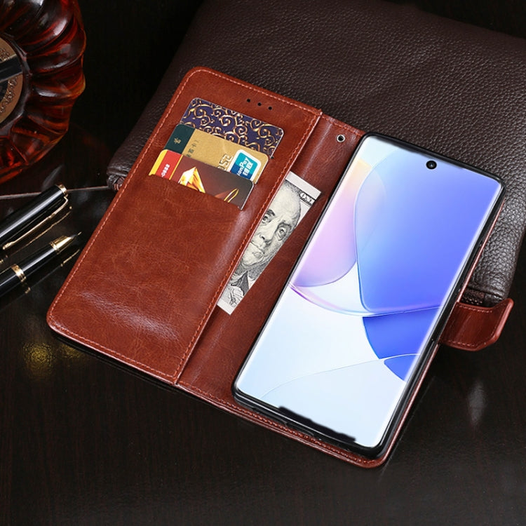 For Huawei nova 9 idewei Crazy Horse Texture Leather Case with Holder & Card Slots & Wallet(Blue) by idewei