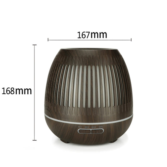 400ml Hollow-out LED Humidifier Wood Grain Air Purifier Aromatherapy Machine Automatic Alcohol Sprayer with Colorful LED Light, Plug Specification:EU Plug(Dark Brown) by bashfashion
