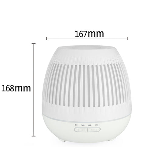 400ml Hollow-out LED Humidifier Wood Grain Air Purifier Aromatherapy Machine Automatic Alcohol Sprayer with Colorful LED Light, Plug Specification:UK Plug(White) by bashfashion