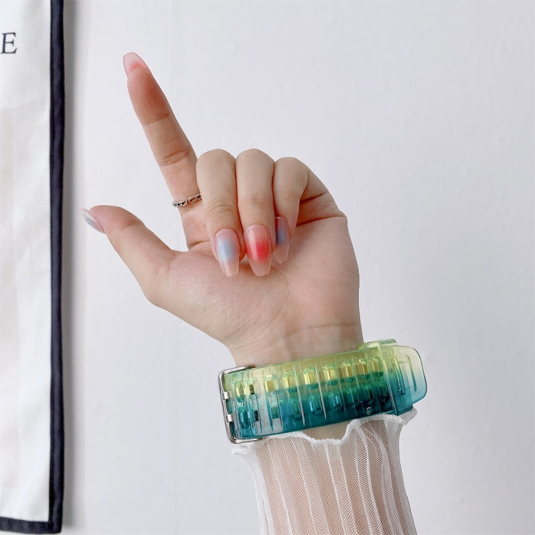 Jelly Gradient Transparent TPU Strap Watch Band For Apple Watch Series 9&8&7 41mm / SE 3&SE 2&6&SE&5&4 40mm / 3&2&1 38mm(8) by bashfashion