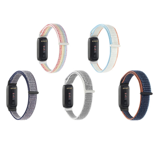 For Fitbit Luxe Nylon Loop Strap Watch Band(Dark Blue) by bashfashion