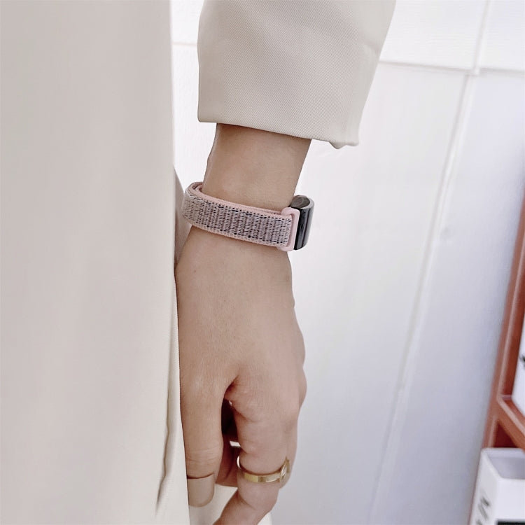 For Fitbit Luxe Nylon Loop Strap Watch Band(Rainbow) by bashfashion