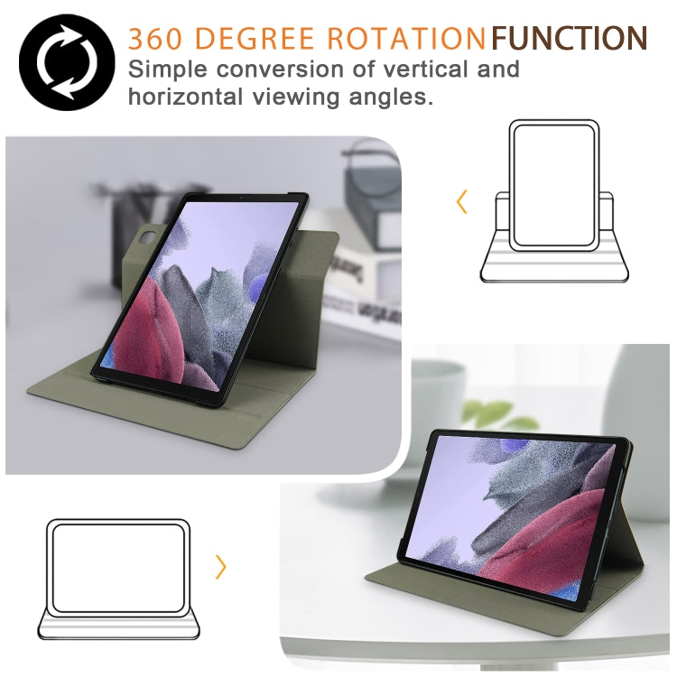 For Samsung Galaxy Tab A7 Lite 8.7 2021 T220 / T225 Solid Color 360 Degrees Rotation Tablet Leather Case with Holder(Dark Blue) by bashfashion