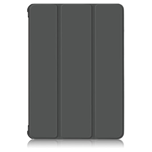 For Samsung Galaxy Tab S7 FE 12.4 Solid Color TPU Horizontal Flip Tablet Leather Case with 3-Fold Holder & Sleep / Wake-up Function(Grey) by bashfashion