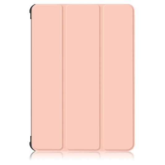 For Samsung Galaxy Tab S7 FE 12.4 Solid Color TPU Horizontal Flip Tablet Leather Case with 3-Fold Holder & Sleep / Wake-up Function(Rose Gold) by bashfashion
